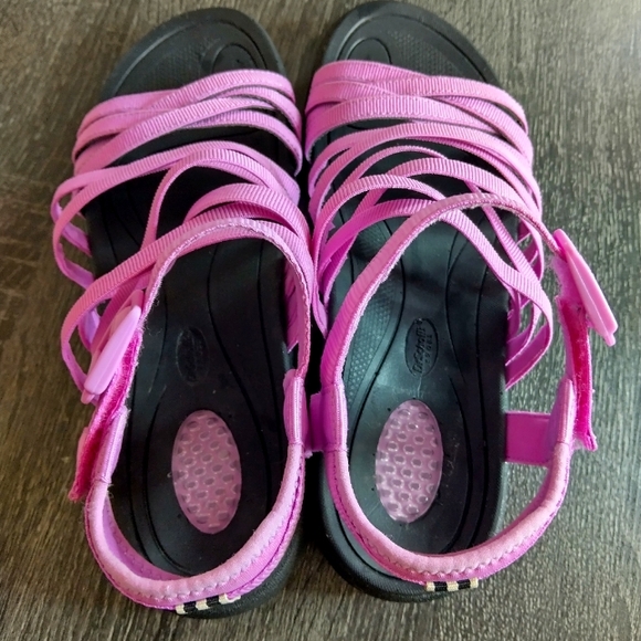 Dr Scholl's woman 10 sport sandals. Stretch Strappy. Next to new. Color Orchid - Picture 2 of 11